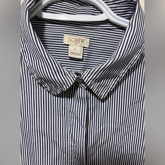 J. Crew 100% Cotton Poplin Tunic Blouse (size large) - Picture 4 of 7